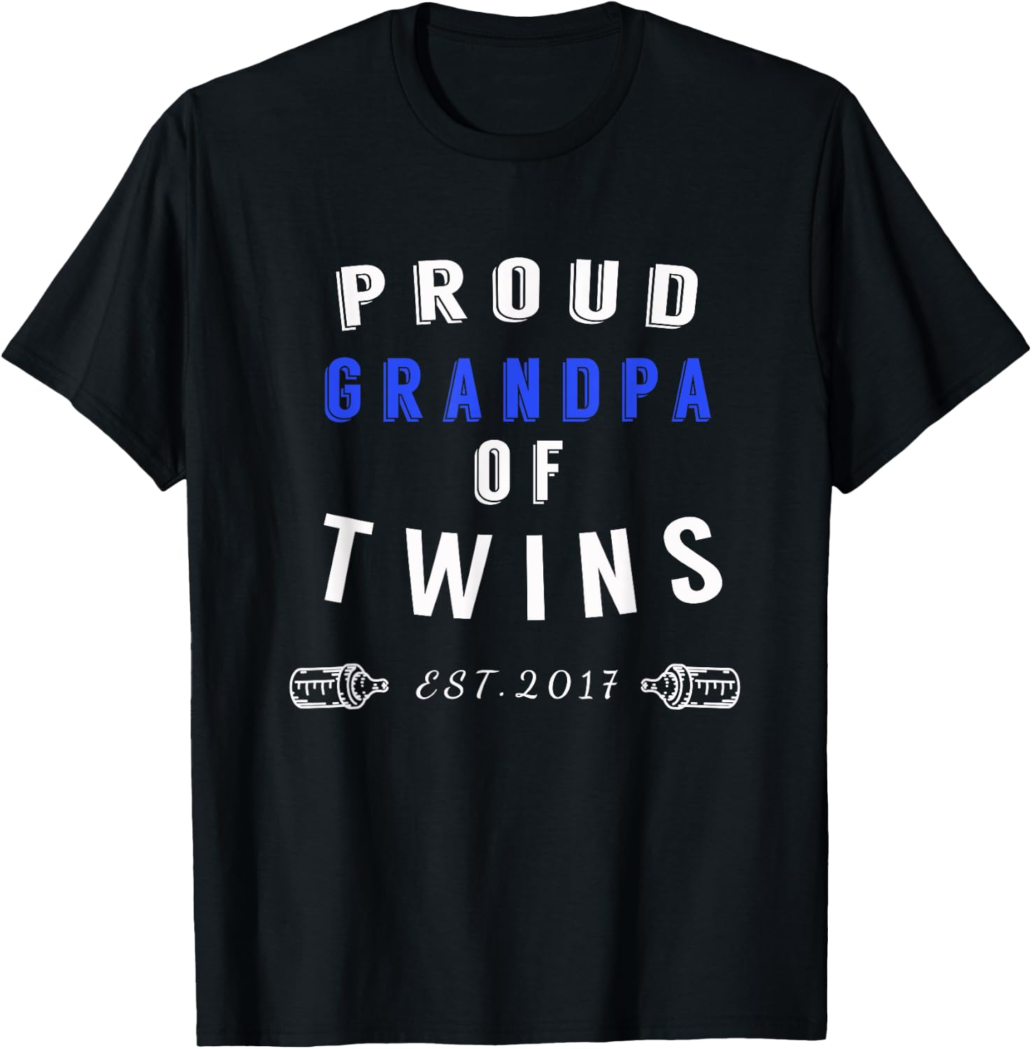 Proud Grandpa of Twins - Twins Announcement Shirt T-Shirt - T-Shirt | Black