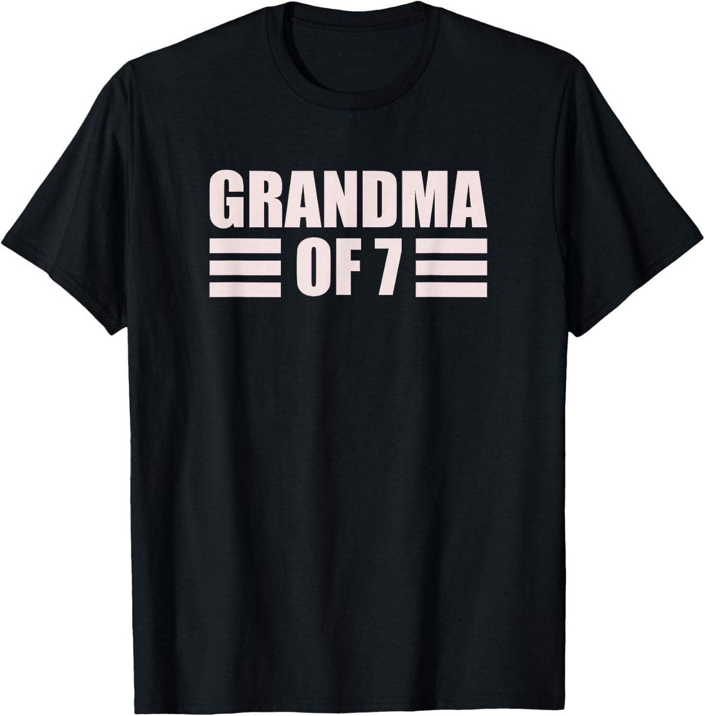 Grandma 7 Grandkids 7th Time Cubed Grandma Of Seven T-Shirt - T-Shirt | Black