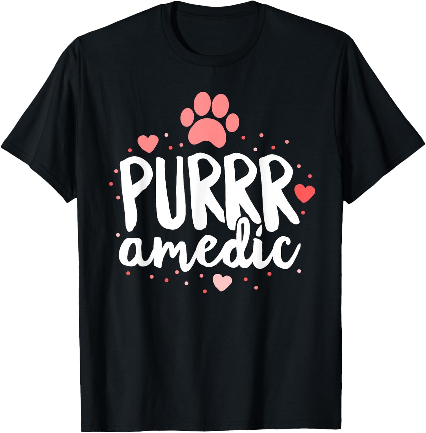 Purrr-amedic (Paramedic) Cat Veterinarian Vet Tech Doctor Women Kids T-Shirt - T-Shirt | Black