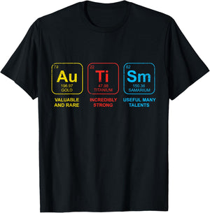 Autism Awareness Women Men Kids Elements Periodic Table ASD T-Shirt - T-Shirt | Black