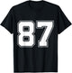 Number 87 Big Bold Capital Varsity Alphabet Monogram T-Shirt - T-Shirt | Black