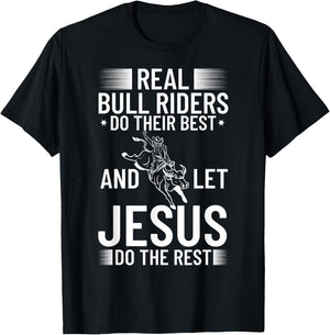 Bull Riding Bucking Bulls Rodeo Mechanical Cowboy Rider T-Shirt - T-Shirt | Black