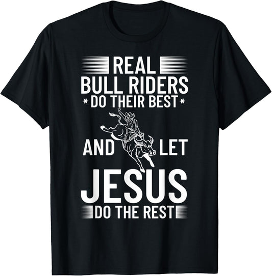 Bull Riding Bucking Bulls Rodeo Mechanical Cowboy Rider T-Shirt - T-Shirt | Black