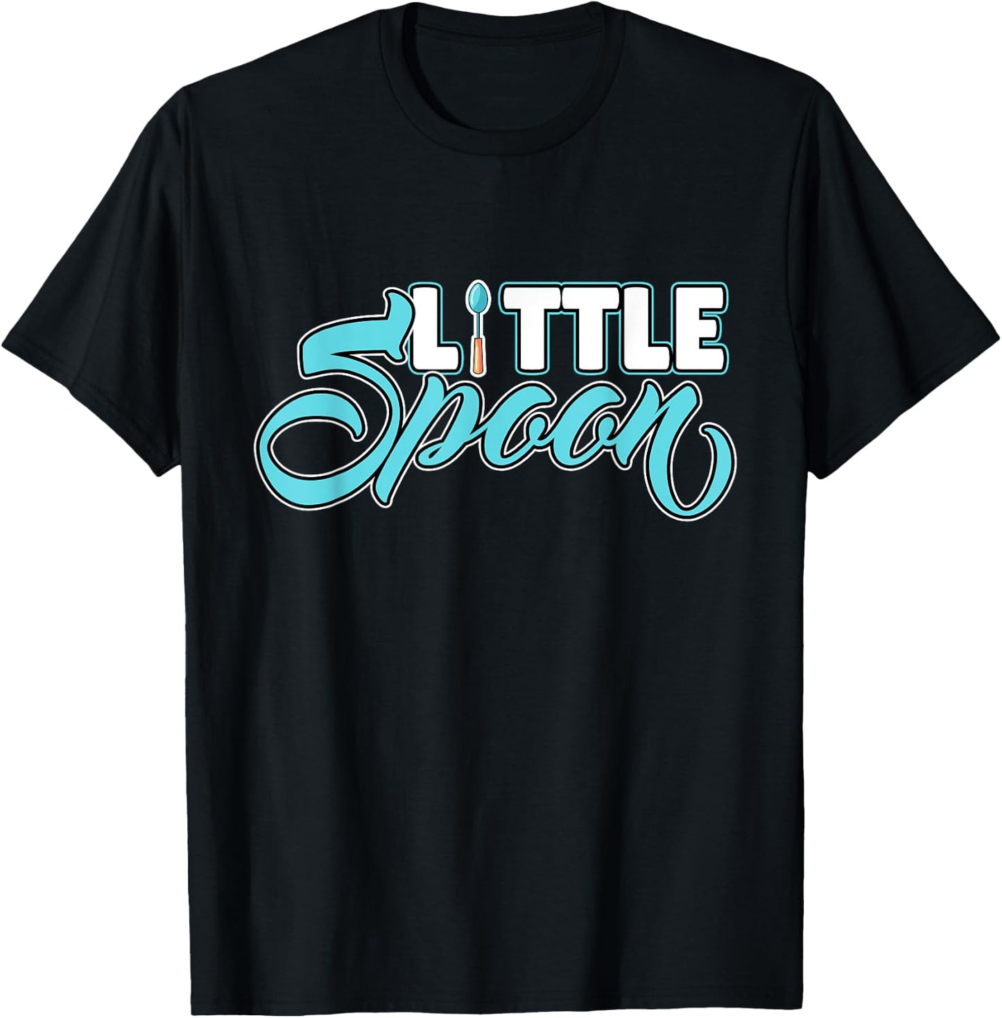Big Spoon Little Spoon Matching Couple Sleep T-Shirt - T-Shirt | Black
