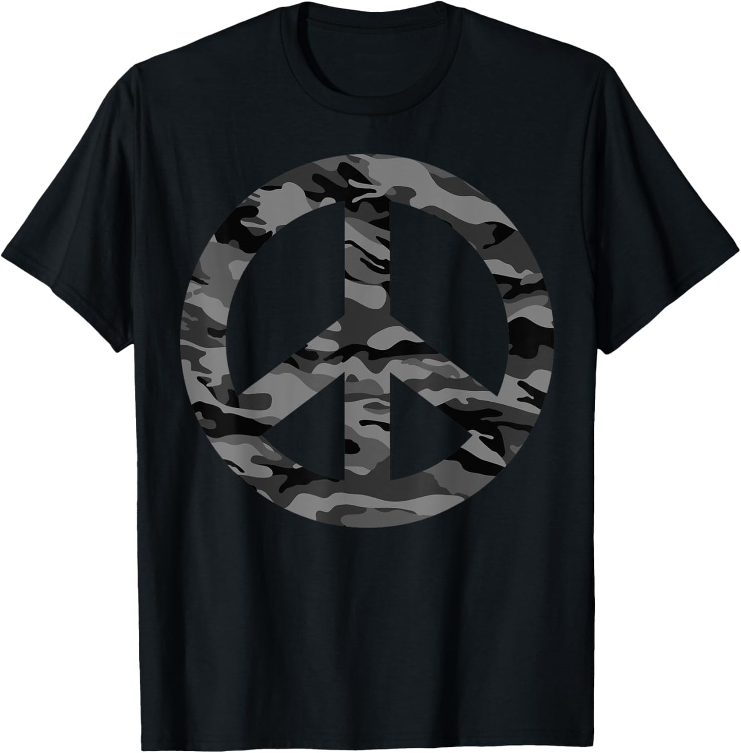 Cool Peace Sign Camouflage For Military Boys & Girls T-Shirt - T-Shirt | Black