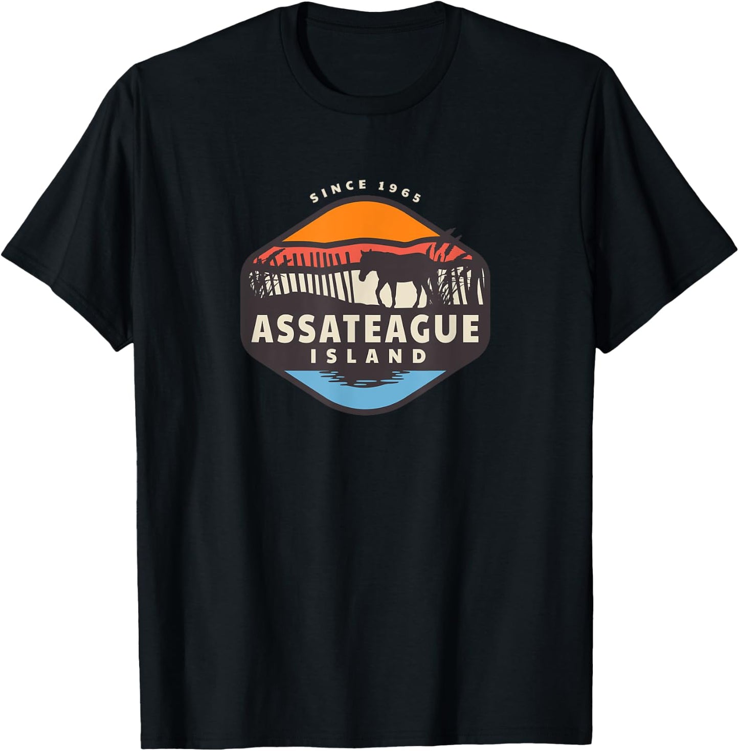 Assateague Island Wild Horse Pony Ponies T-Shirt - T-Shirt | Black