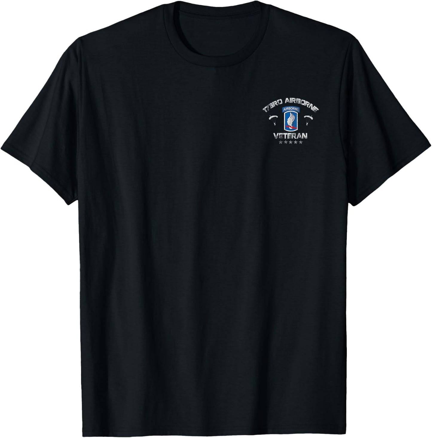 U.S Army 173rd Airborne Division Veteran Flag Vintage T-Shirt - T-Shirt | Black