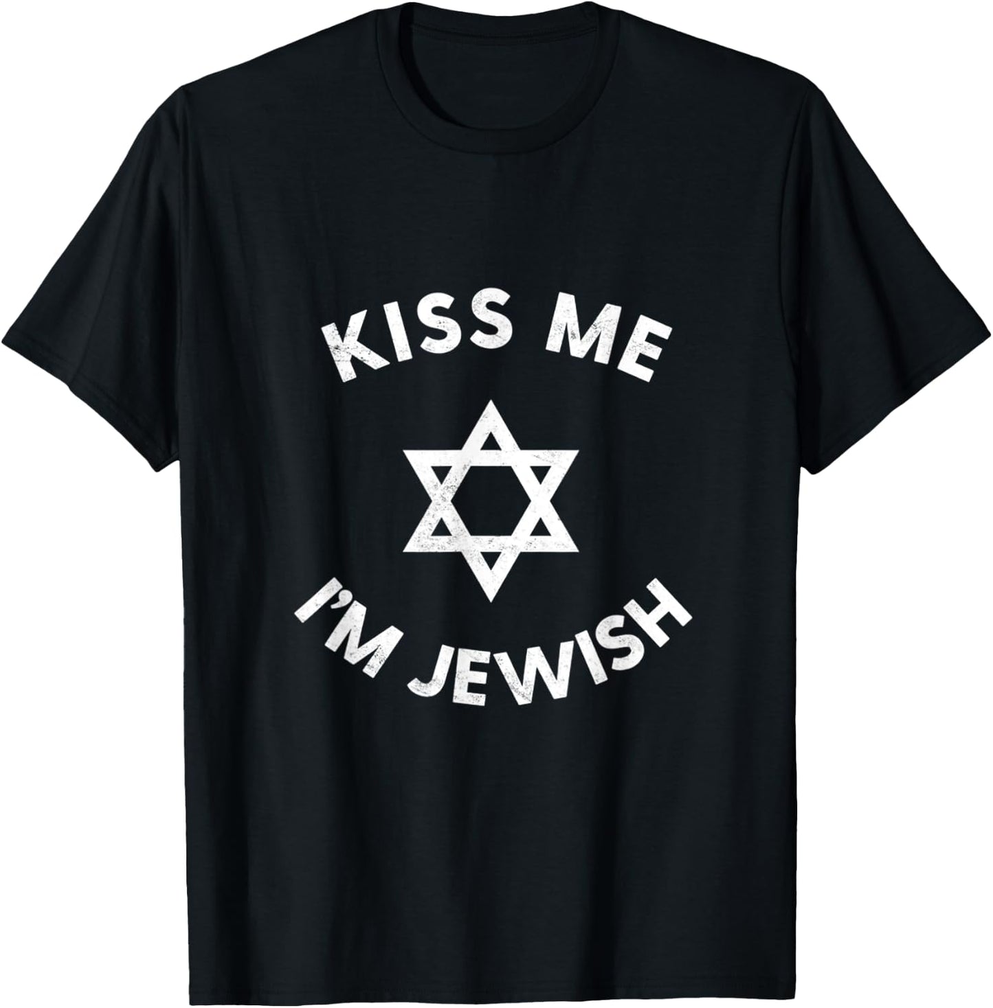 Kiss Me I'm Jewish Mezuzah Hebrew Kosher Humor T-Shirt - T-Shirt | Black