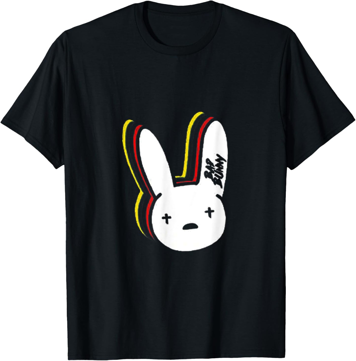 Happy Easter-Funny Bunny Rabbit Graphic T-Shirt - T-Shirt | Black