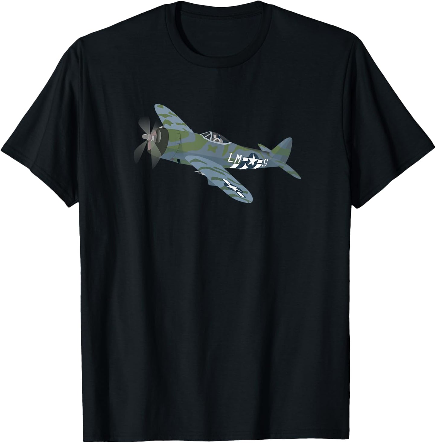 P-47 Thunderbolt Military Vintage Aircraft T-Shirt - T-Shirt | Black