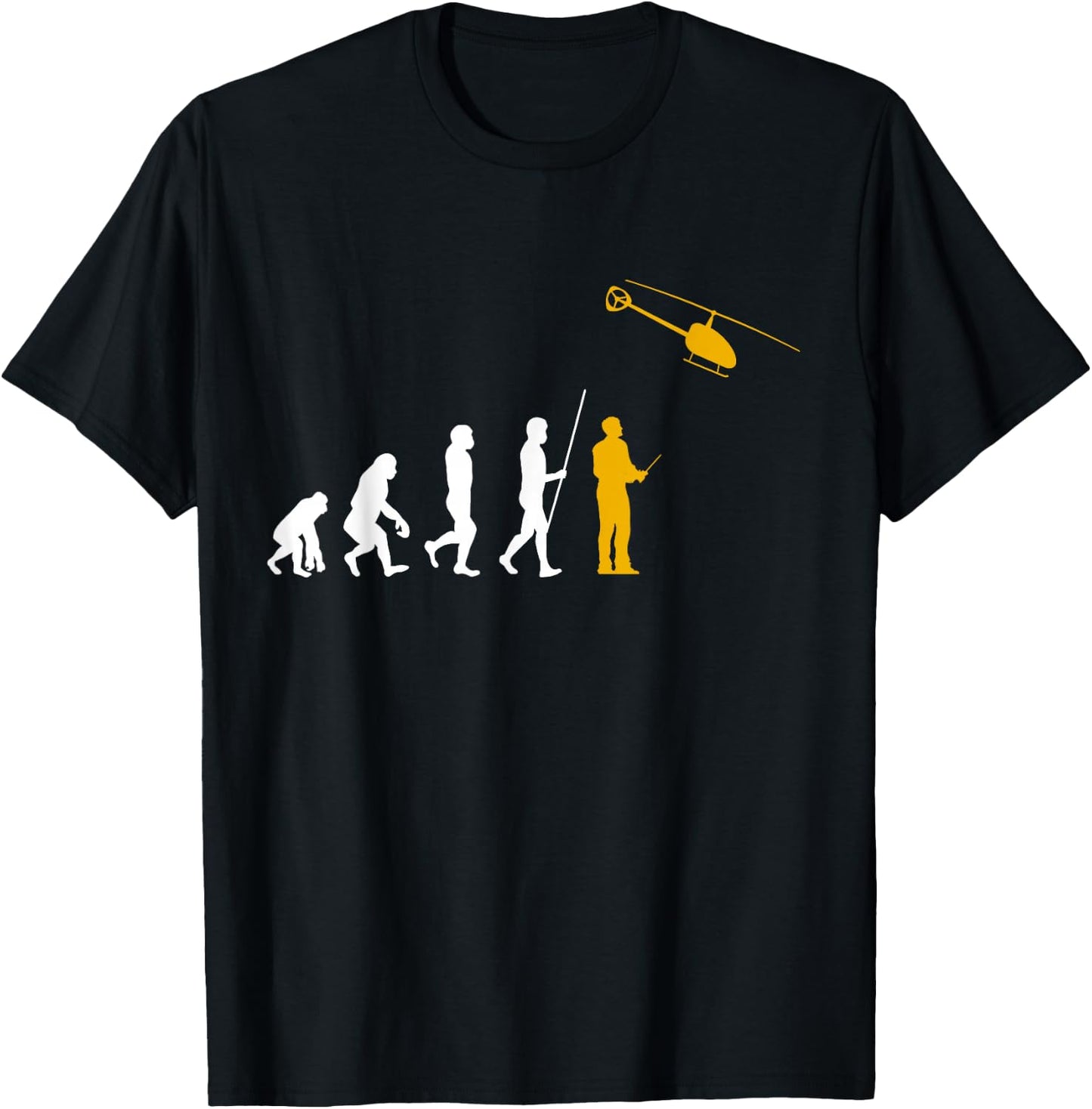 Evolution RC Helicopter Model Making Remote Controlled Pilot T-Shirt - T-Shirt | Black