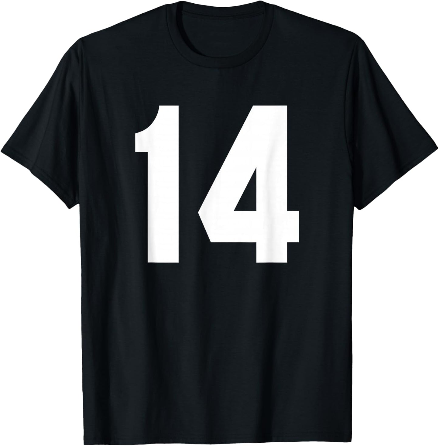 Number 14 Sports Jersey Front and Back Team Player T-Shirt - T-Shirt | Black