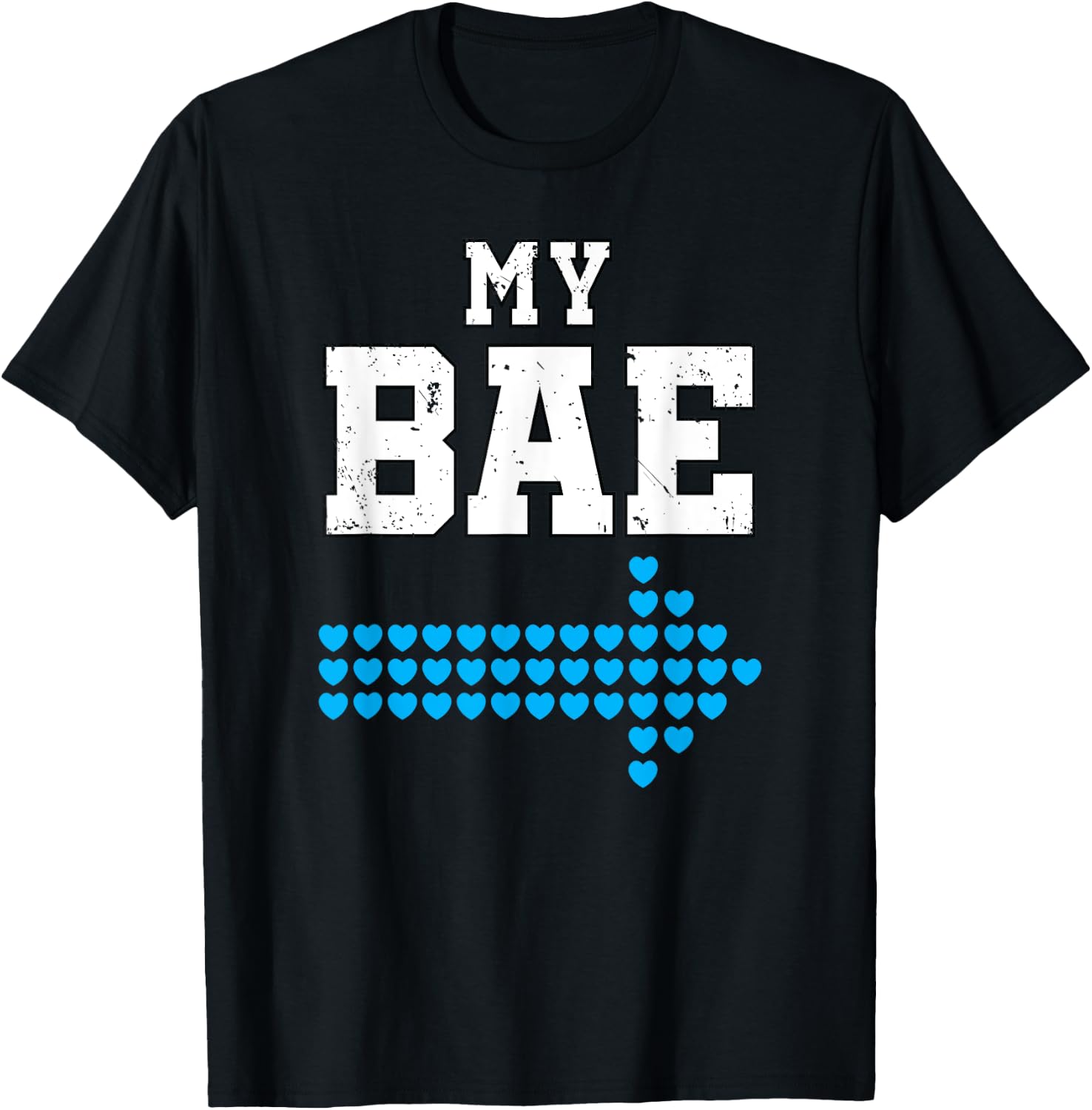 My Bae & My Boo Valentine Shirt Funny Matching Couple T-Shirt - T-Shirt | Black