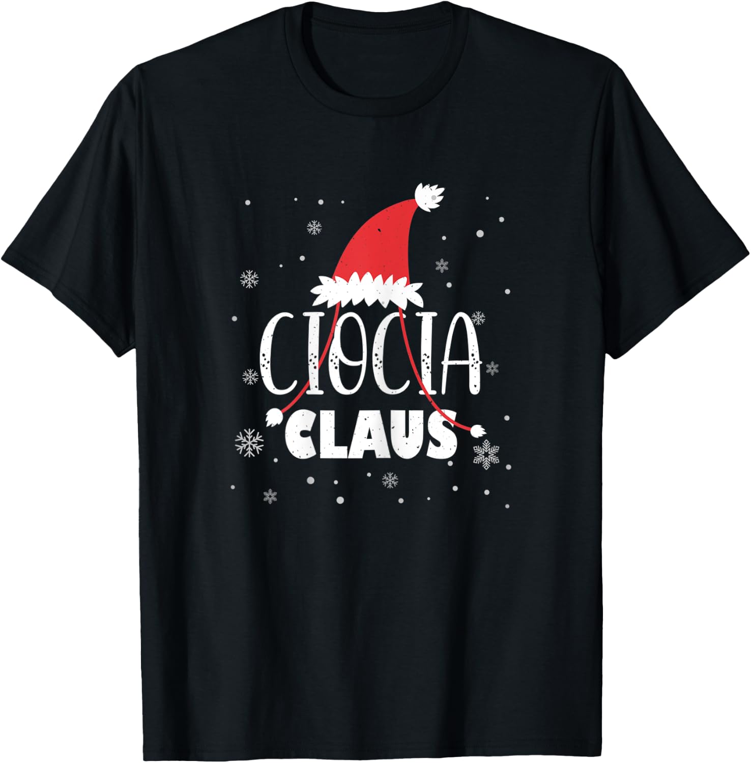 Ciocia Claus Santa Hat Polish Ciocia Aunt Claus Auntie Xmas T-Shirt - T-Shirt | Black