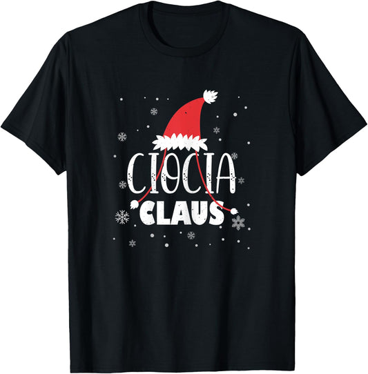 Ciocia Claus Santa Hat Polish Ciocia Aunt Claus Auntie Xmas T-Shirt - T-Shirt | Black