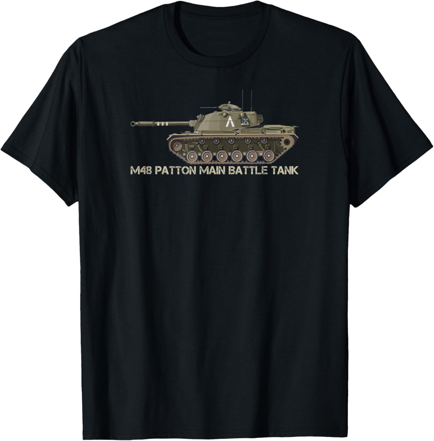 M48 Patton Main Battle Tank American Tanks T-Shirt - T-Shirt | Black