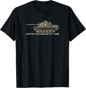 M48 Patton Main Battle Tank American Tanks T-Shirt - T-Shirt | Black