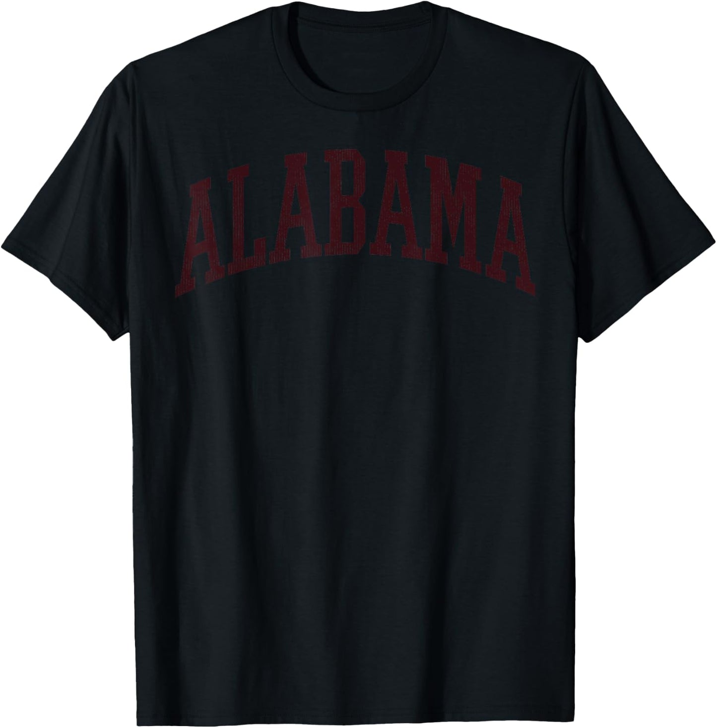 Alabama White AL State Graphic Vintage Sports Lover T-Shirt - T-Shirt | Black