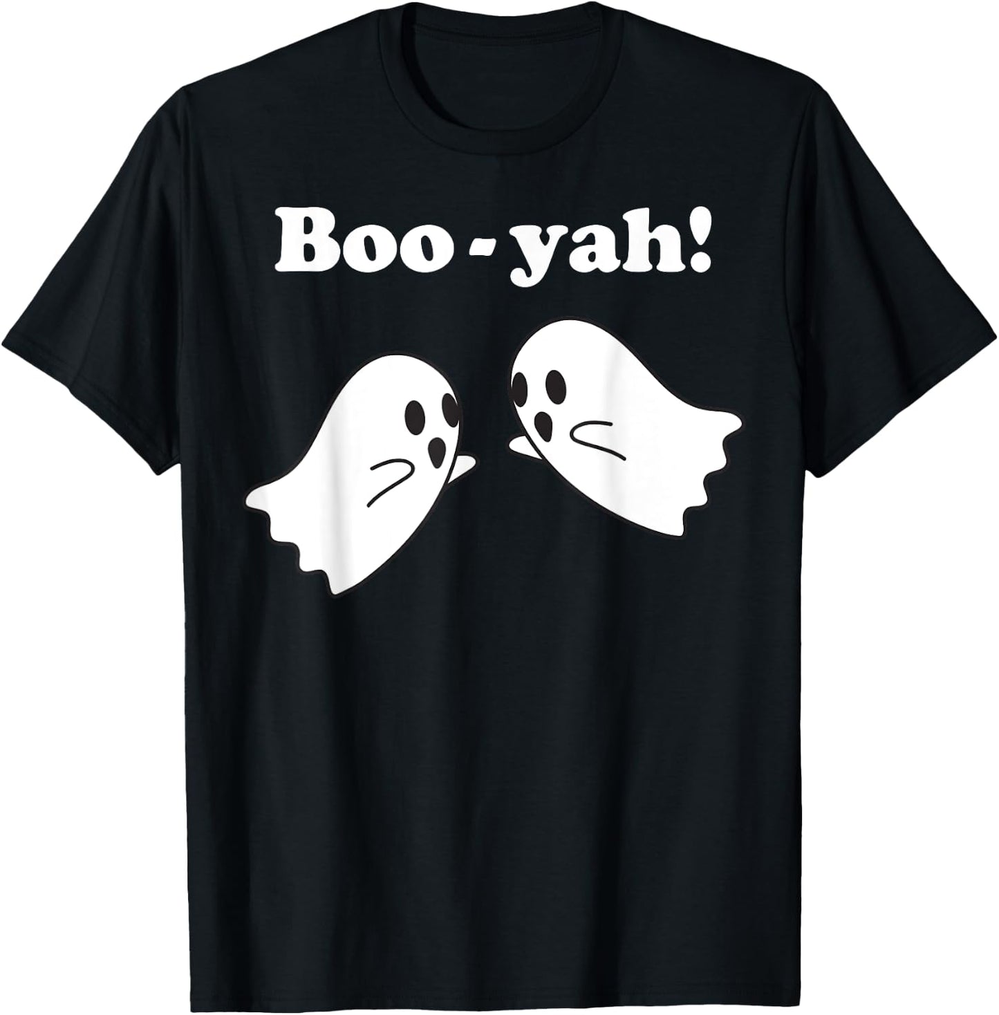 Halloween Apparel Boo-Yah Ghost Text T-Shirt - T-Shirt | Black