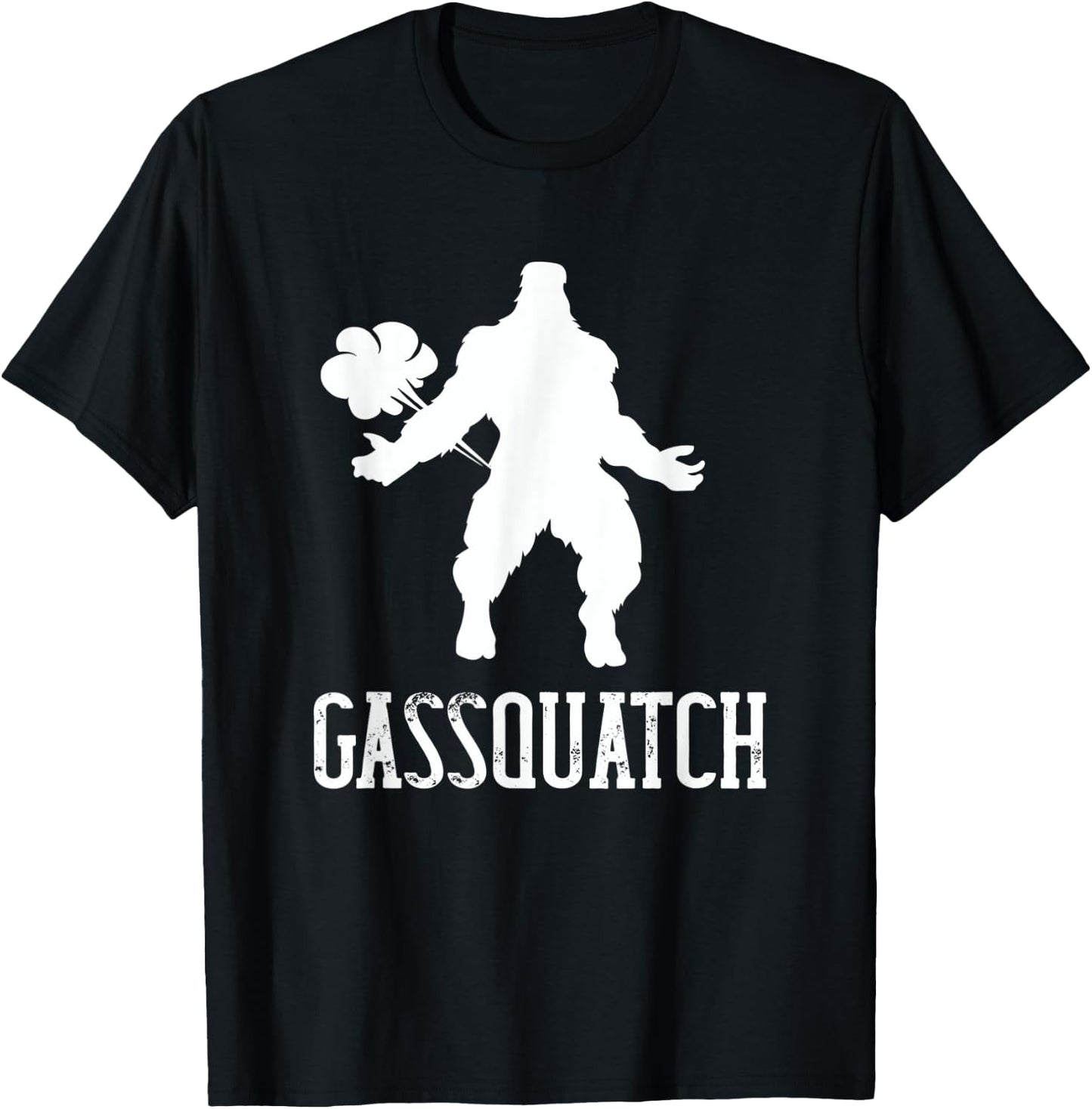 Gassquatch Bigfoot Farting Sasquatch Fart Funny Dad Joke T-Shirt - T-Shirt | Black