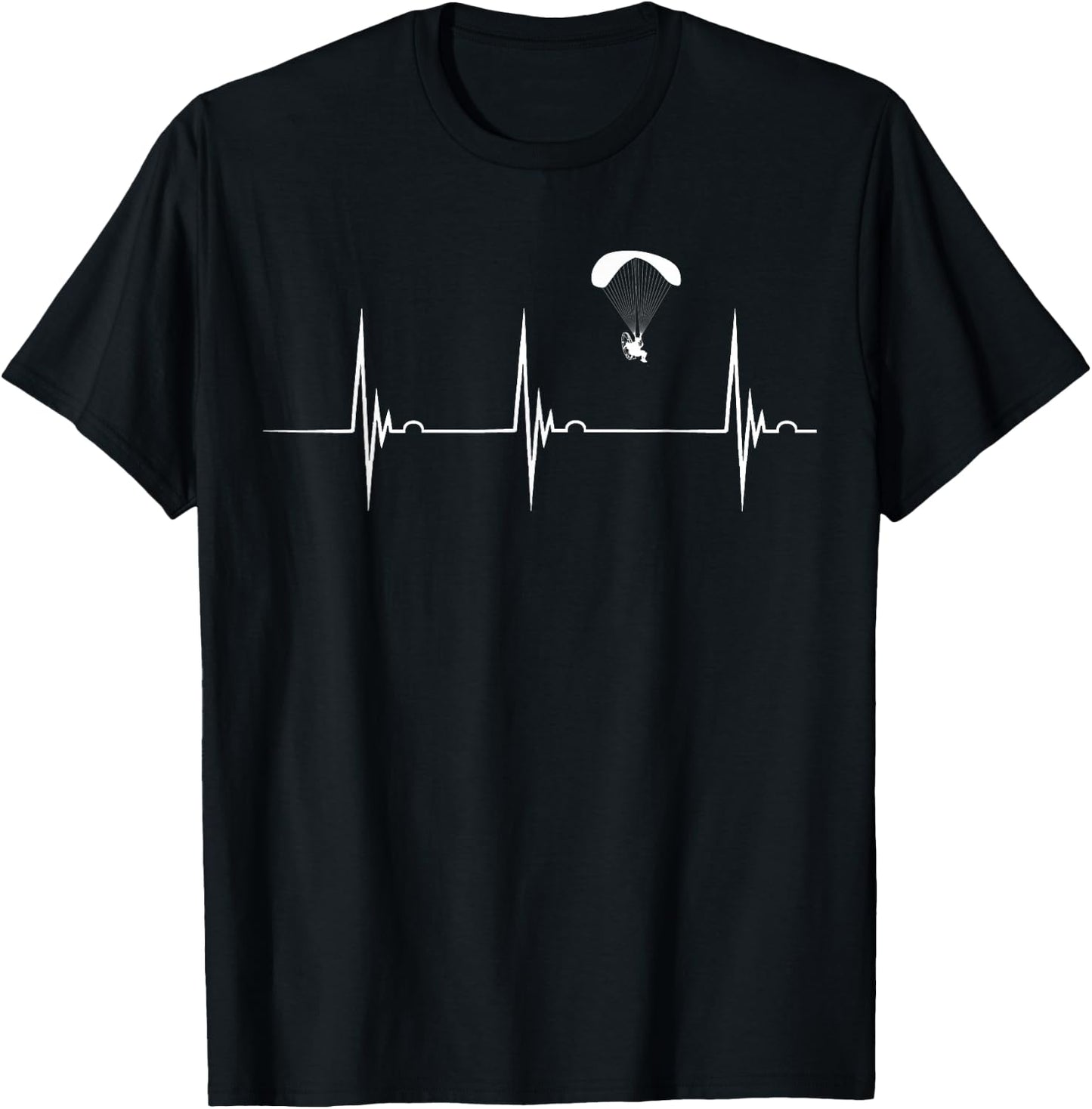 Paramotoring Heartbeat Paraglider Paramotor Paramotoring T-Shirt - T-Shirt | Black