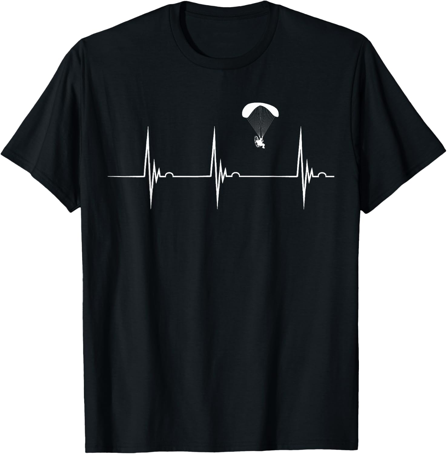 Paramotoring Heartbeat Paraglider Paramotor Paramotoring T-Shirt - T-Shirt | Black