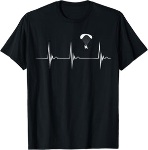 Paramotoring Heartbeat Paraglider Paramotor Paramotoring T-Shirt - T-Shirt | Black
