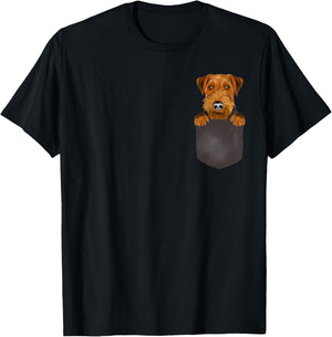 Dog In Pocket Funny Dog Lover Welsh Terrier Women Kids T-Shirt - T-Shirt | Black