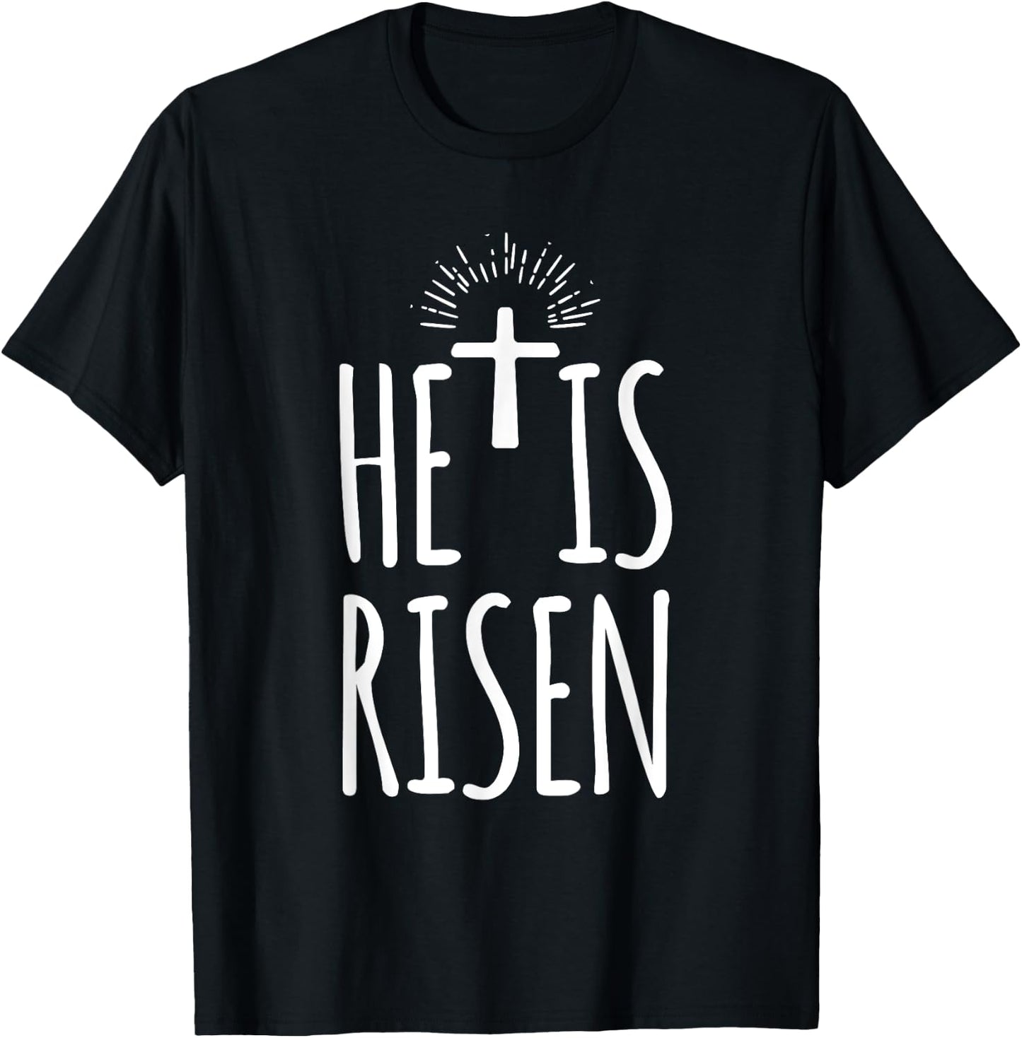 He Is Risen Shirt Women Christian Happy Easter T-Shirt - T-Shirt | Black