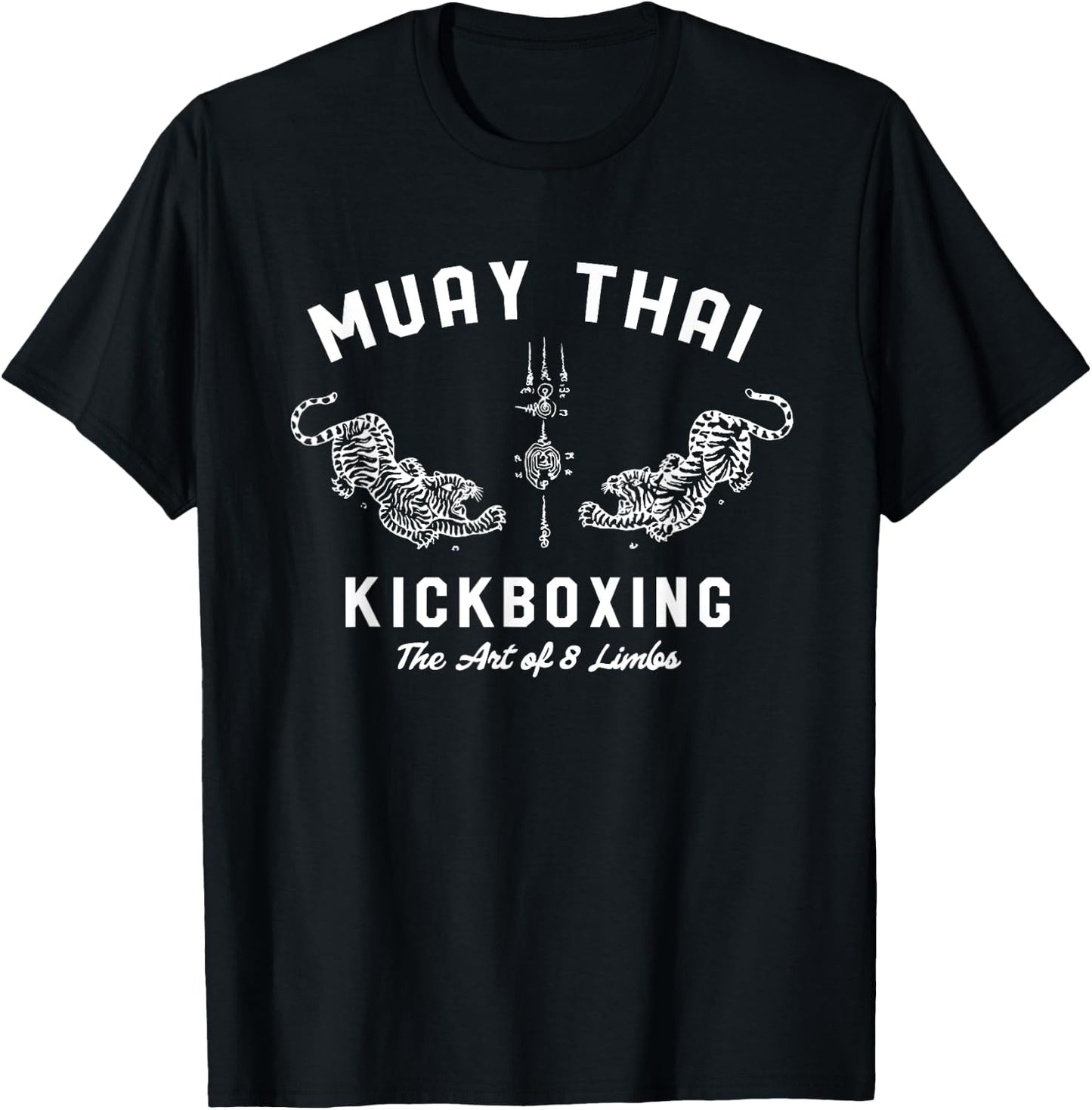 Muay Thai Twin Tigers MMA Warrior Fight Gift Shirt T-Shirt - T-Shirt | Black
