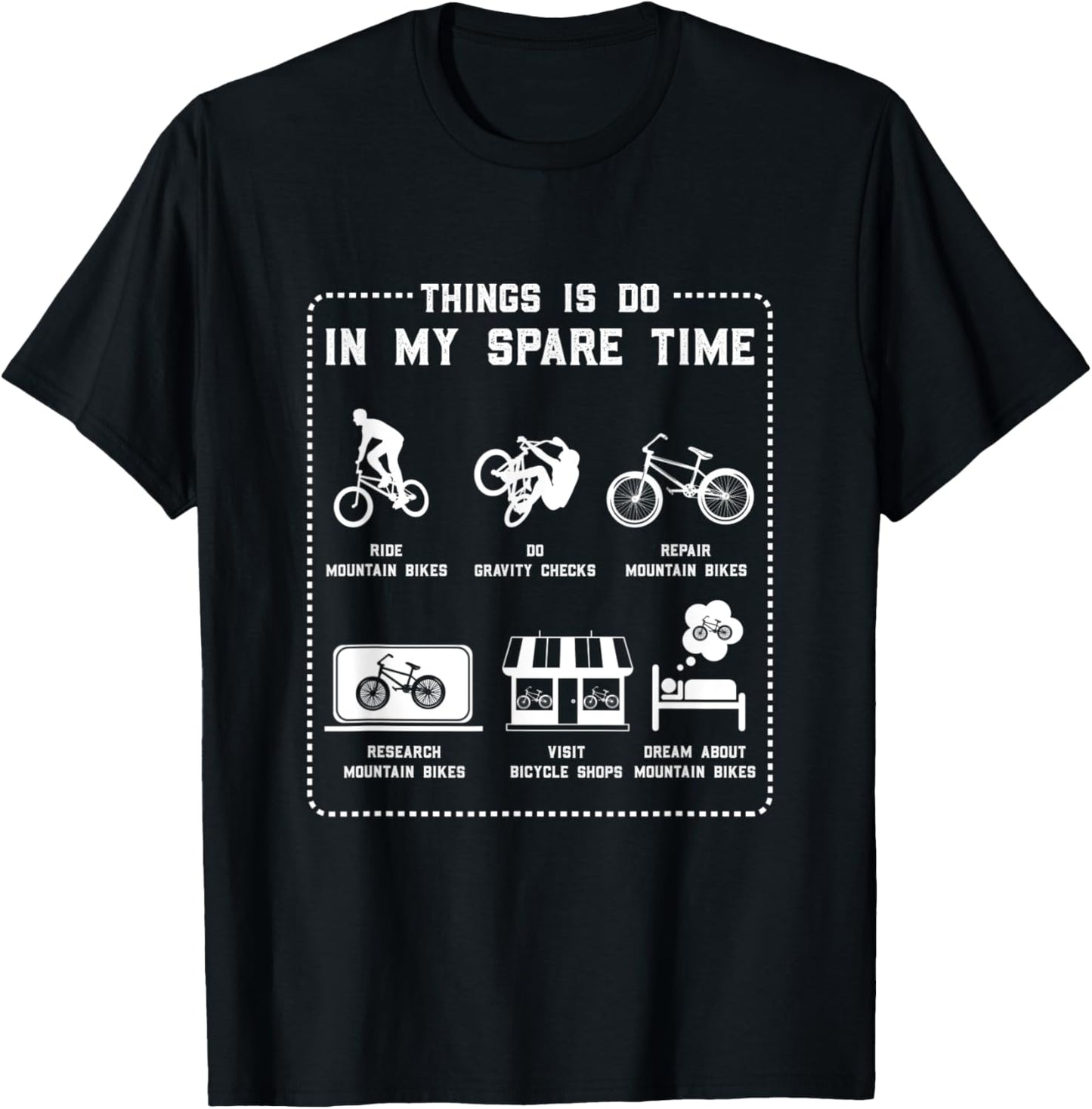 Lover Biking MTB Shorts, MTB Gloves Downhill | Mountain Bike T-Shirt - T-Shirt | Black