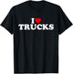 I Love Trucks - Heart T-Shirt - T-Shirt | Black