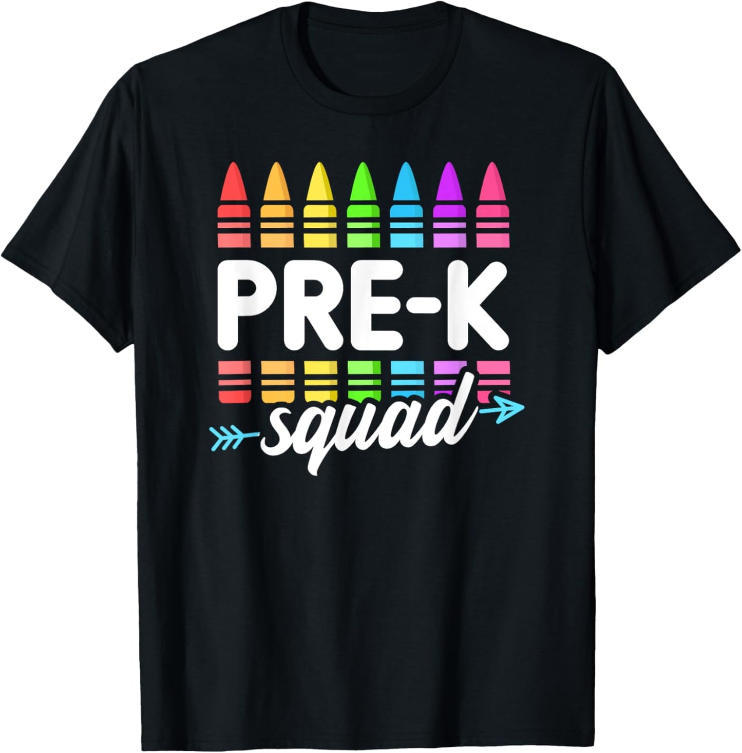 Pre-K Squad Teacher Team Crew Hello Back School Graduation Women Kids T-Shirt - T-Shirt | Black