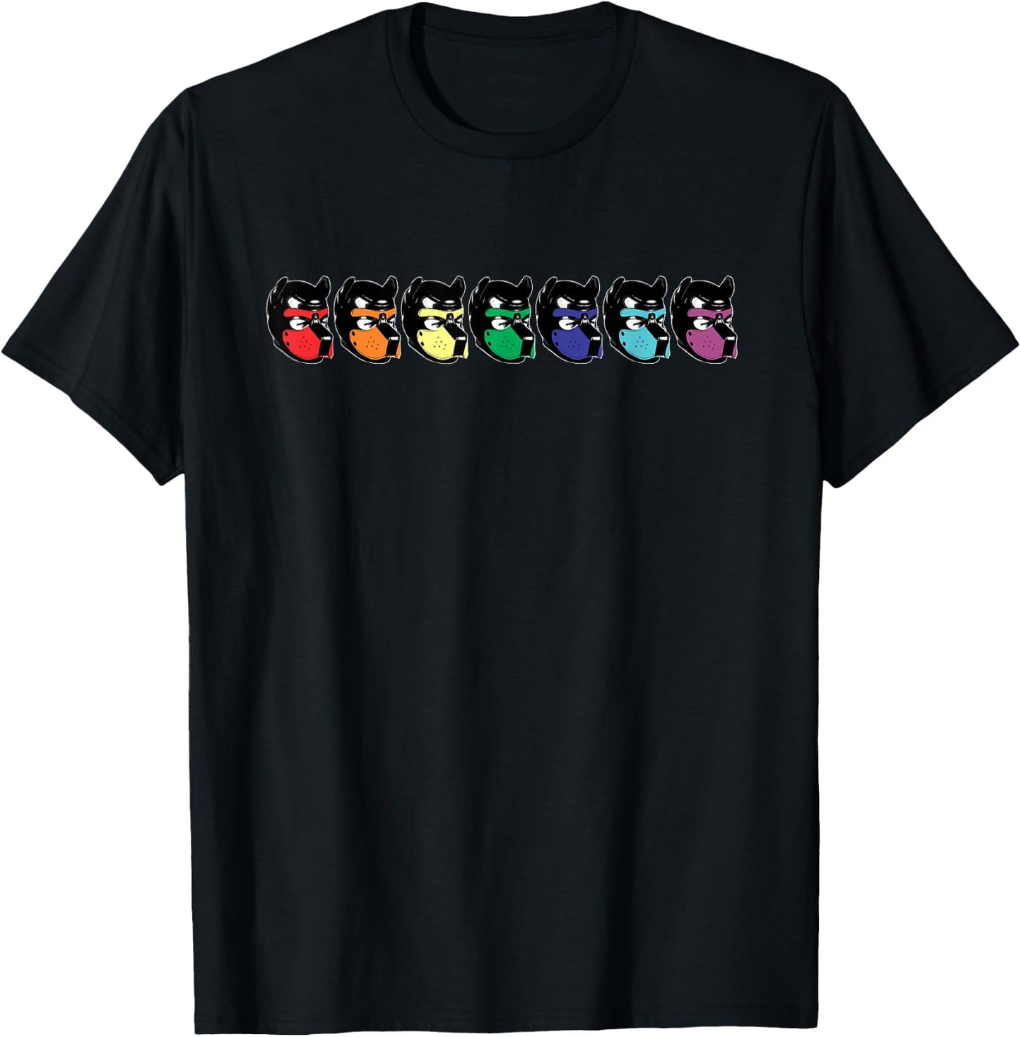 Rainbow Puppy Hood Pride Popular Gay Pride Month T-Shirt - T-Shirt | Black