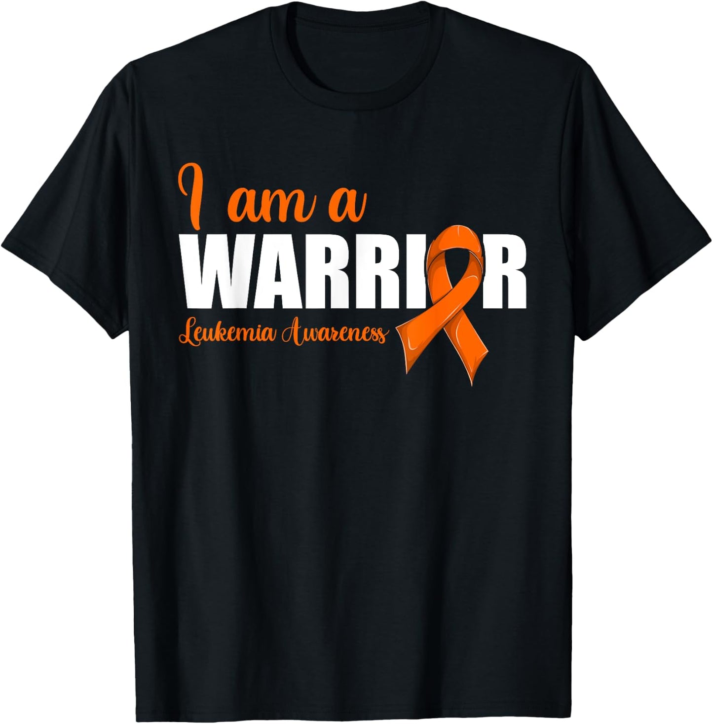 Blood Cancer Ribbon Shirt, Leukemia Awareness I Am A Warrior T-Shirt - T-Shirt | Black