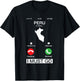 Peru Is Calling And I Must Go Funny Phone Screen T-Shirt - T-Shirt | Black