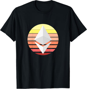 Ethereum ETH Logo Crypto Circle Pastel Cryptocurrency T-Shirt - T-Shirt | Black