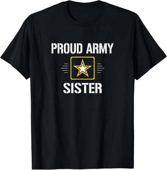 Proud Army Sister T-Shirt - T-Shirt | Black