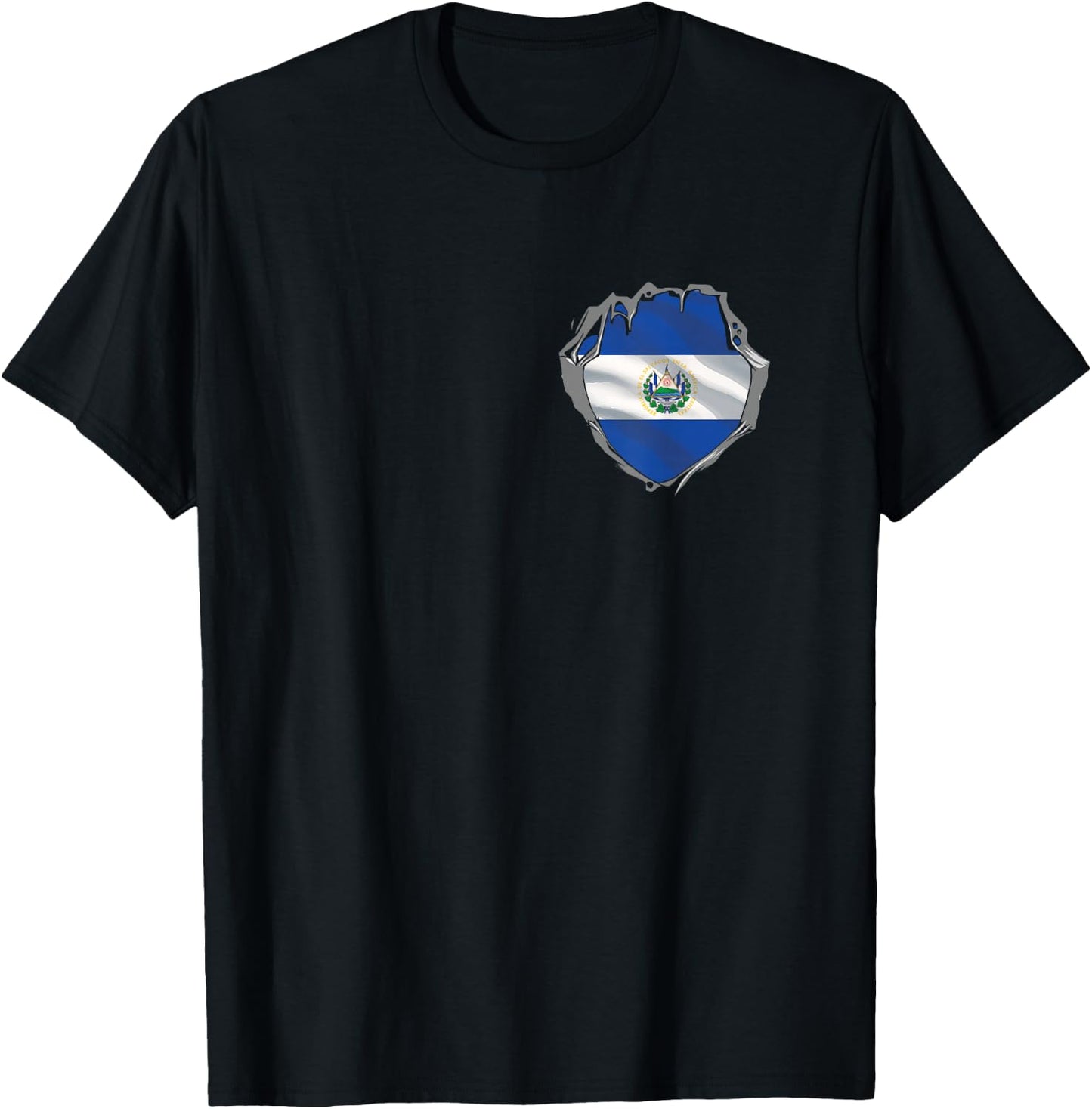 El Salvador Salvadoran Flag in Heart for El Salvador T-Shirt - T-Shirt | Black