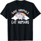 Evil Unicorn Rainbow Save Animals Eat Humans Satanic Vegan T-Shirt - T-Shirt | Black