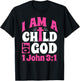 Christian Bible Verse I Am A Child Of God 1 John 3:1 Cross T-Shirt - T-Shirt | Black