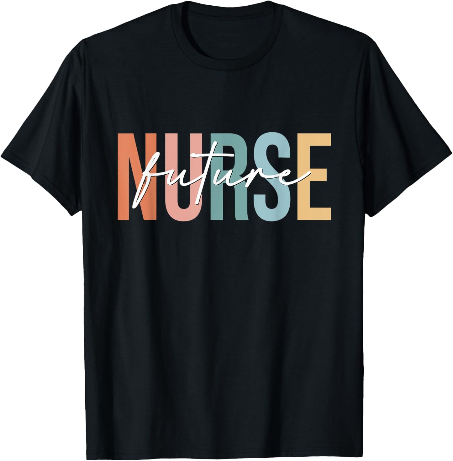 Boho Retro Vintage Future Nurse Stethoscope Nursing T-Shirt - T-Shirt | Black