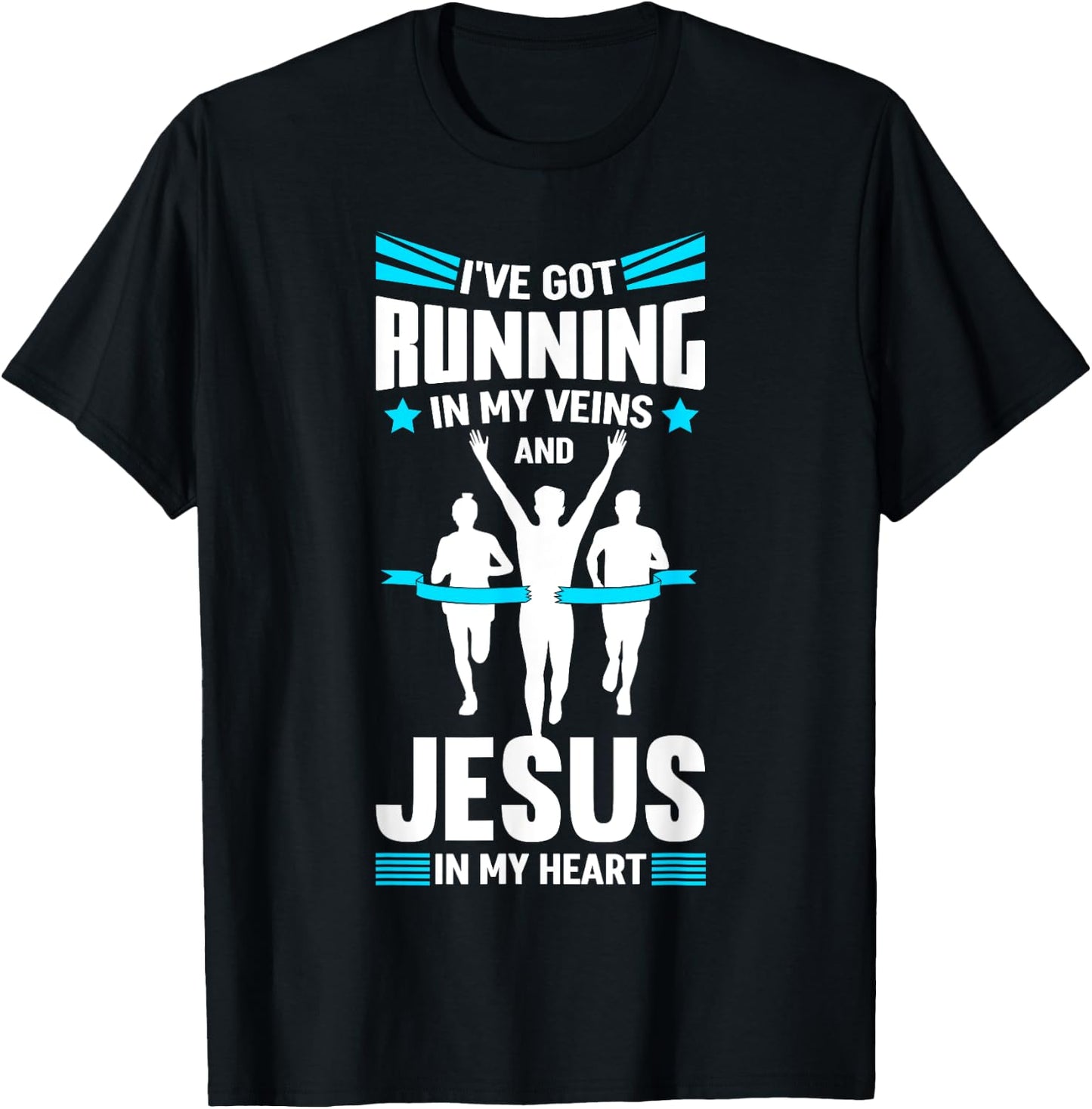 Marathon Runner Costume Running Jesus Quotes Marathoner T-Shirt - T-Shirt | Black