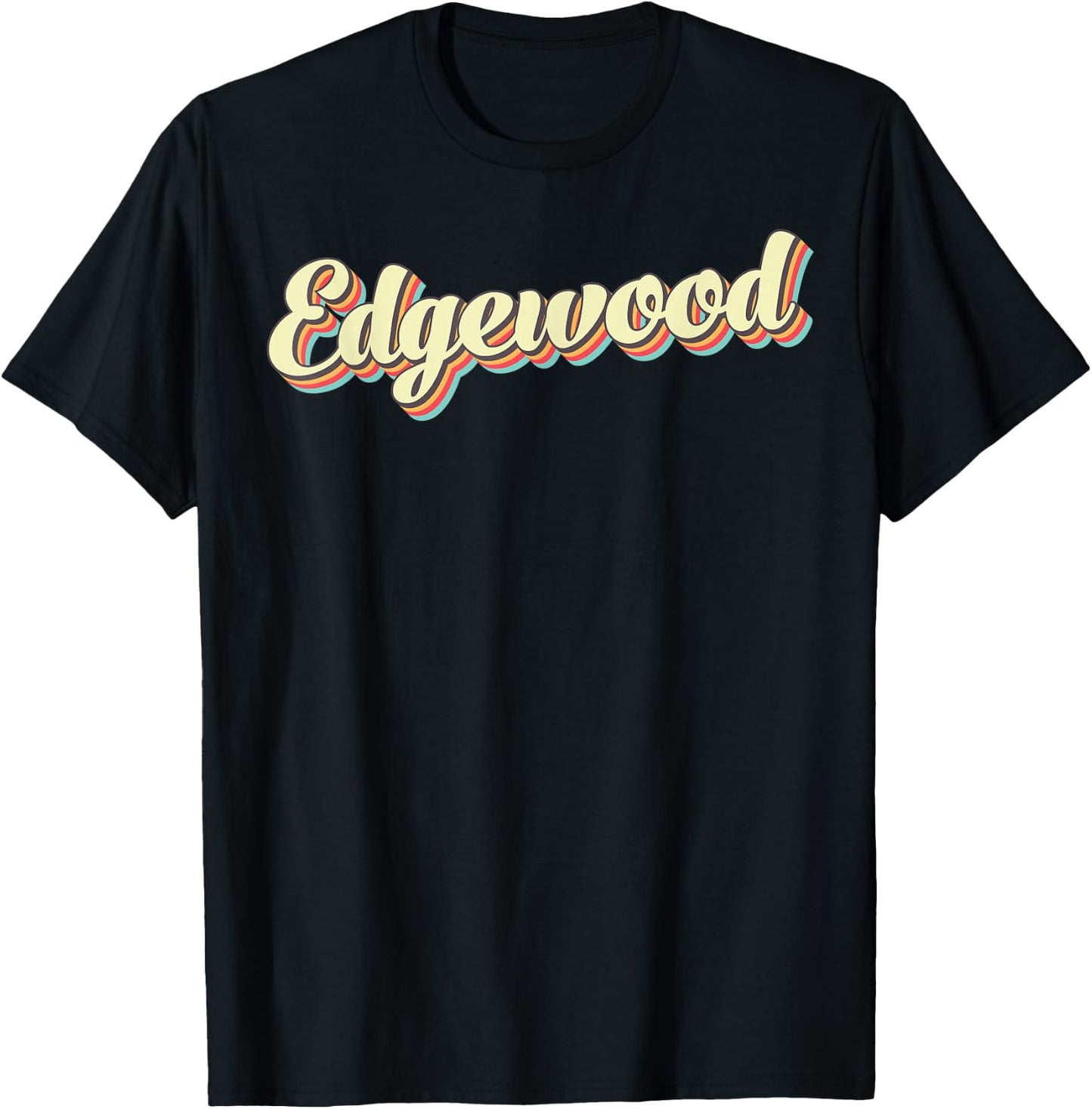 Edgewood Retro Art Baseball Font Vintage T-Shirt - T-Shirt | Black