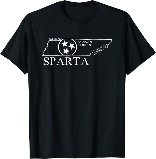 Sparta TN Tennessee Tri Star Cute Southern T-Shirt - T-Shirt | Black