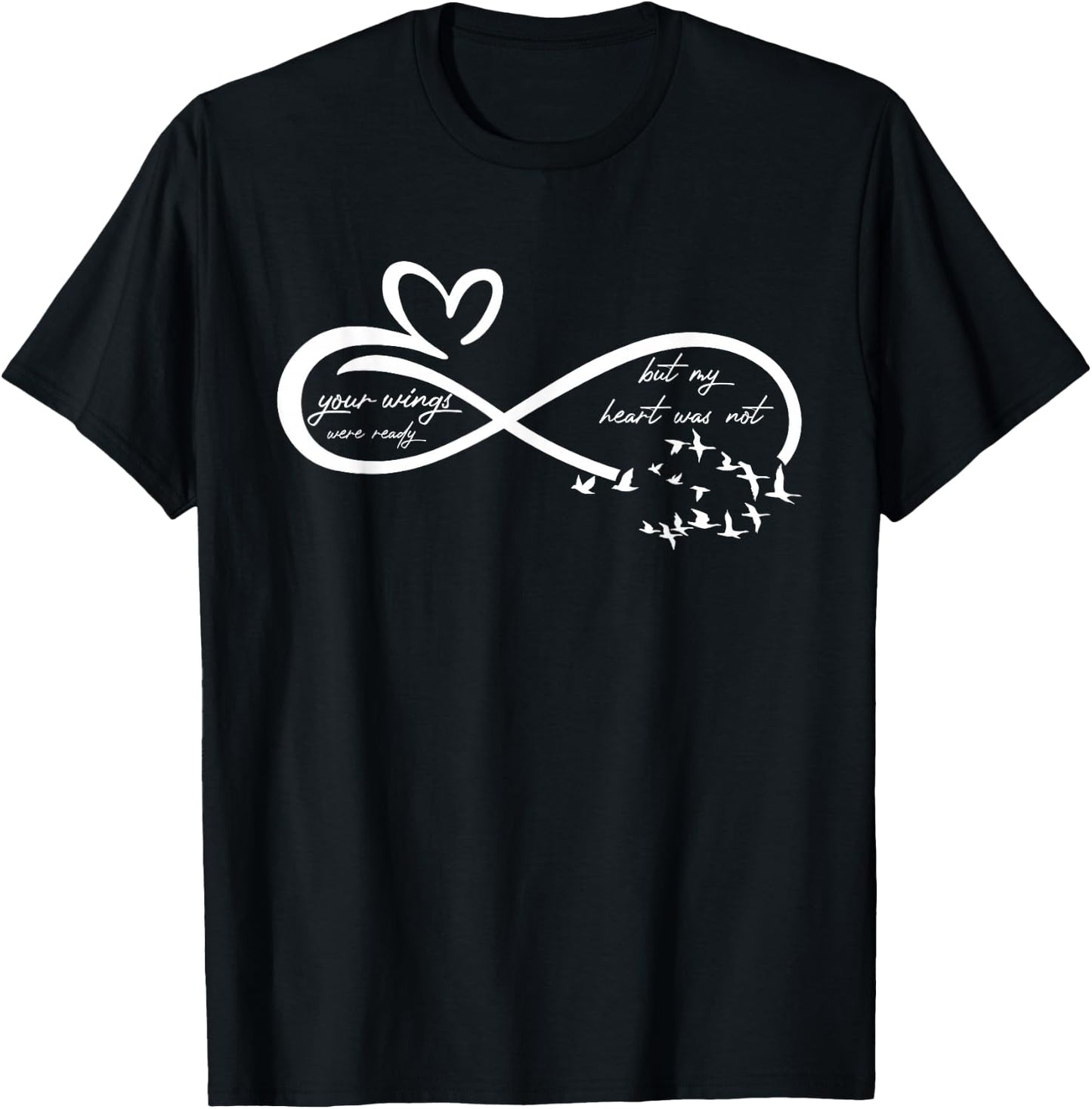 Vintage Memorial Heart Love Sign Grieving Positivity Husband T-Shirt - T-Shirt | Black