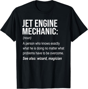 Jet Engine Mechanic Definition Aircraft Mechanic T-Shirt - T-Shirt | Black