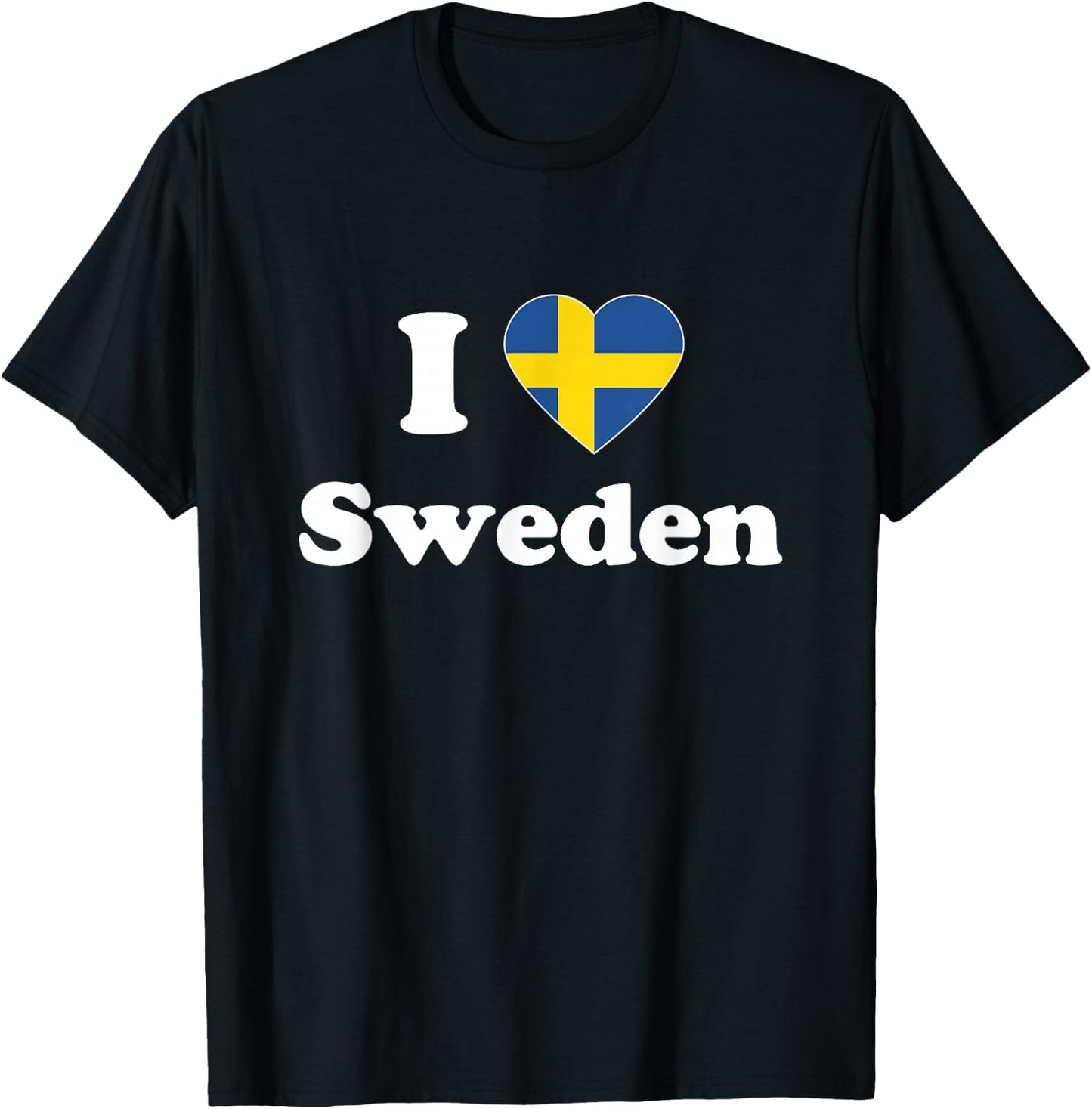 I Love Sweden I Heart Sweden Swedish T-Shirt - T-Shirt | Black