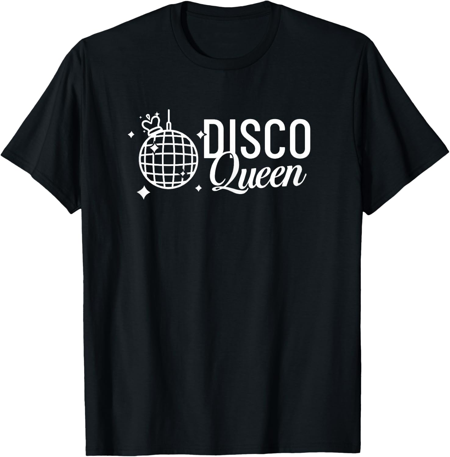 Disco Queen Music Light Ball Party Night Dancing Club T-Shirt - T-Shirt | Black