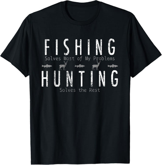 Fishing Hunting Gift Hunt T-Shirt - T-Shirt | Black